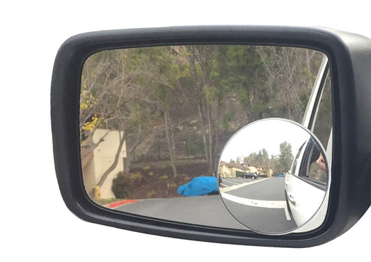 BOYKO Blind Spot Mirror, Ampper 2" Round HD Glass Convex Aluminum Frame Wide Angle Rear View Mirror For All Universal Vehicles Car Suv